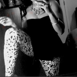 SM/M one piece, black and white animal print jumpsuit